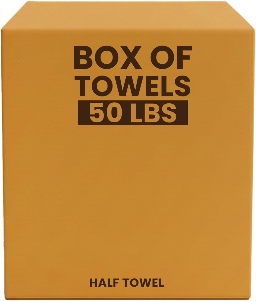 Premium Terry Towels for Cleaning - 600 lbs Pallet - 12x50 lbs. Box, 20”x20” - 100% Cotton Towels Cleaning Rags - White Terry Cloth Rags for Garage, Shop, Auto, Home & Janitorial Use