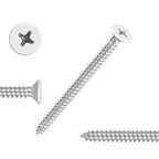 White Head 50 PCS #12X2 Stainless Steel Phillips Flat Head Wood Screws,Stainless Steel 18-8 A2(304) Screw,Home Screw Kit by QISHENG