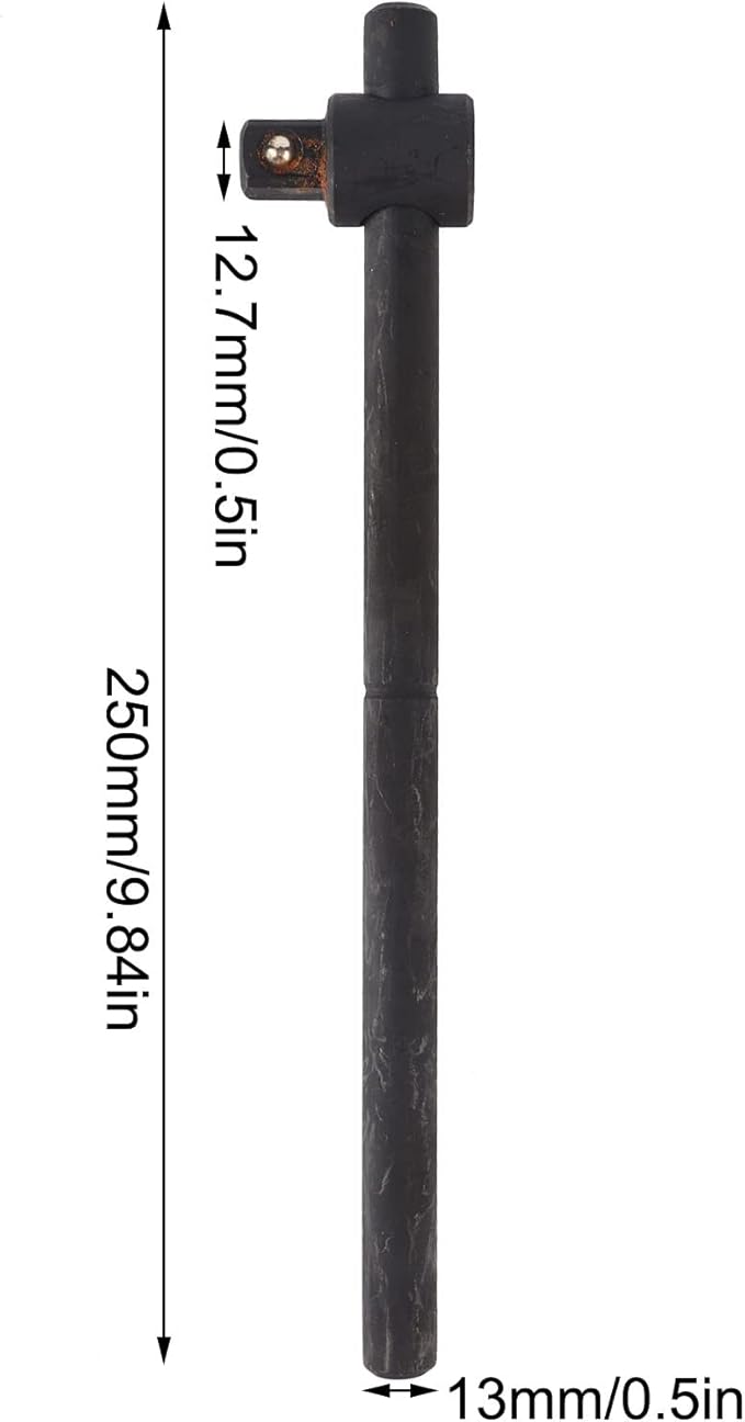 1/2" T-Handle Sliding Wrench Breaker Bar, 9.84 Inch Heavy Duty Steel Drive Socket Hand Tool, Gifts for Men & Dad