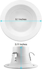 LUXRITE 16-Pack 4 Inch LED Recessed Can Lights, 14W=75W, 5 Color Options 2700K-5000K, 950 Lumens, Dimmable LED Retrofit Kit, Wet Rated, IC Rated, Recessed Ceiling Lights, Energy Star, ETL Listed