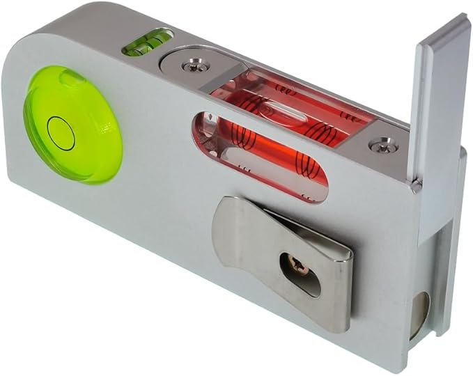 High precision solid aluminum alloy small level ruler for tilt angle measurement, portable mini adjustable horizontal bubble magnetic (120 * 50 * 20mm)