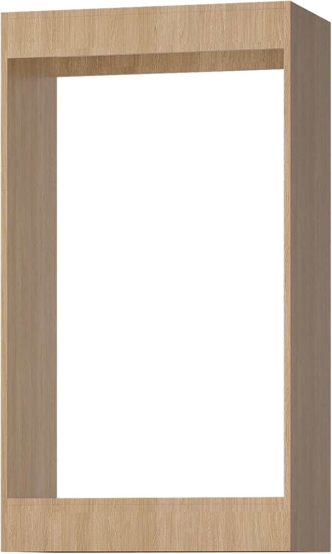 Double Hanging Closet Unit, Modular System Organizer With Storage for Walk In Closets, Clothing Rack Wardrobe for Hanging Clothes, Bedroom, Wood, 22.5"W