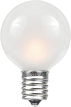 Novelty Lights Incandescent G50 Globe Replacement Bulbs - Outdoor Individual Bulbs for Events, Holiday Parties, Patios, and More - E17/C9 Intermediate Base, 7 Watt Lights (Frosted White, 25 Pack)
