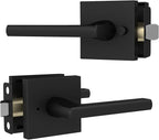 Mega Handles Prime Privacy Lever Door Handle for Hallway, Closet and Bathroom, Keyless Reversible Design Door Levers, Fits All Standard Door Sizes, Covered Screws Included - Matte Black (1 Pack), 5"