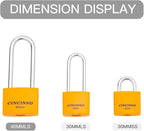 Covered Aluminum Key Lock, Extra Long Shackle Pad Lock with Same Key for Sheds, Storage Unit, School Gym Locker, Toolbox, 12 Pack