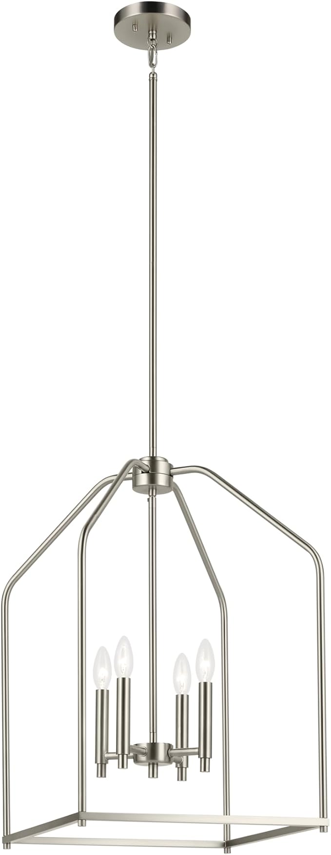 Kichler Madden 25.5" 4 Light Pendant in Brushed Nickel, Soft Modern Fixture, for an Entryway, Breakfast Nook, Laundry Room, (25.5" x 16"), 52722NI