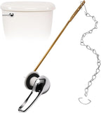 Universal Metal Front Mount Toilet Handle Replacement Kit Chrome Toilet Handle Brass Lever with Stainless Steel Chain Front Universal Flusher Replacement Kit