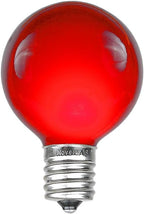 Novelty Lights Incandescent G50 Globe Replacement Bulbs - Outdoor Individual Bulbs for Events, Holiday Parties, Patios, and More - E17/C9 Intermediate Base, 7 Watt Lights (Red, 25 Pack)