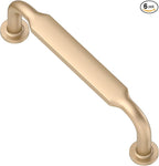 Alzassbg 6 Pack Champagne Copper Cabinet Handles, 3-3/4 Inch(96mm) Hole Centers Arch Modern Cabinet Pulls Kitchen Cabinets Hardware for Cabinets and Drawers AL3503SCG