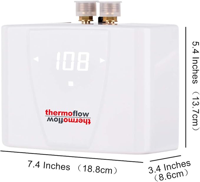 Thermoflow 240V Electric Mini Tankless Water Heater Point of Use On Demand Instant Hot Water Heater for Sinks Wall Mounted, CSA Certified 5.5kW Hard Wired