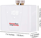 Thermoflow 240V Electric Mini Tankless Water Heater Point of Use On Demand Instant Hot Water Heater for Sinks Wall Mounted, CSA Certified 5.5kW Hard Wired