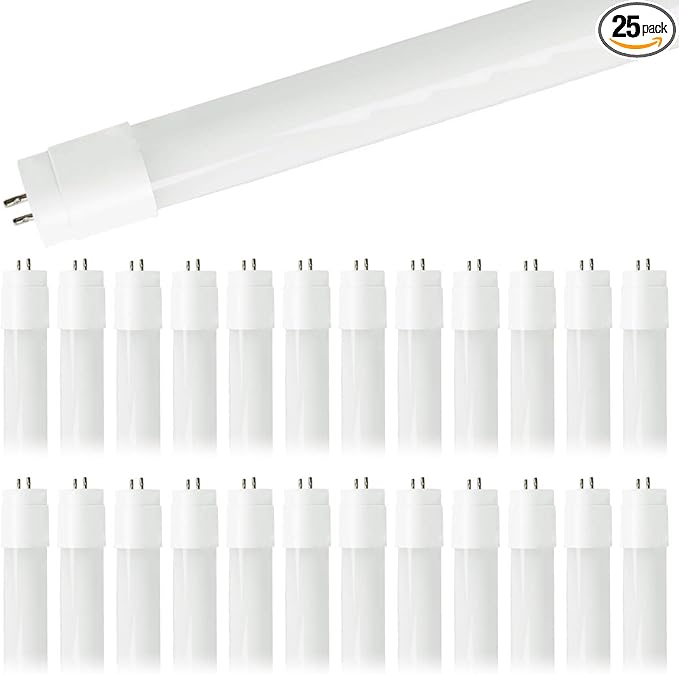 GoodBulb 4-ft T8 LED Tube Lights, 17-Watt (32W Equivalent) 4000K Cool White, 2300-Lumens, 83 CRI, Type A Plug & Play (Pack of 25)