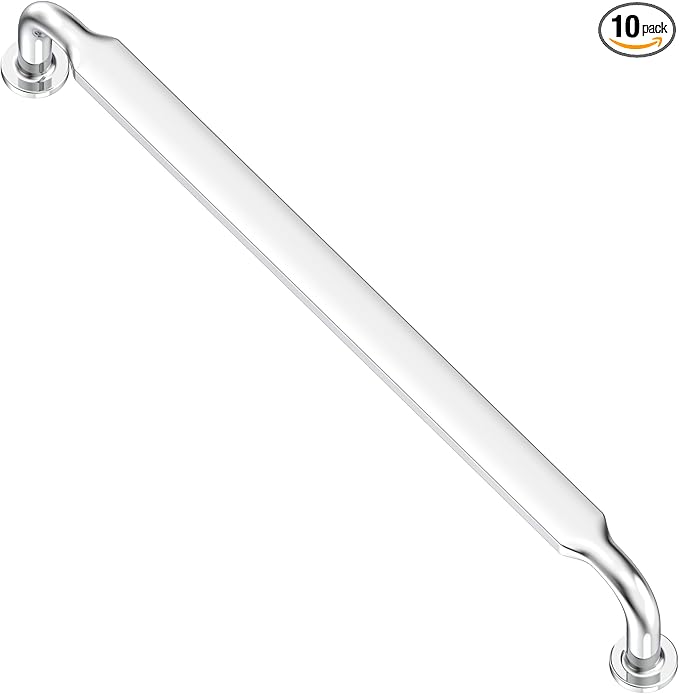 Alzassbg 10 Pack Polished Chrome Cabinet Handles, 7-1/2 Inch(192mm) Hole Centers Arch Modern Cabinet Pulls Kitchen Hardware for Cabinets AL3503CP