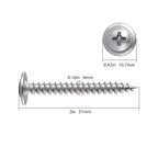 (100 pcs)#8×2" Phillips Truss Head Wood Screws Stainless Steel 410 Quick Metal Self Tapping