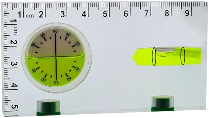 Transparent Rectangular high-Precision T-Shaped Level Integrated Small Household Magnetic Water Level (green, Angle 95 * 51 * 13mm)