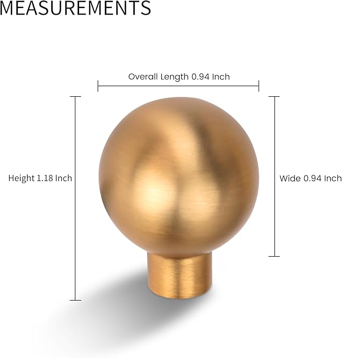 10 Pack Brushed Champagne Bronze Cabinet Knobs Cabinet Pull Handle Timeless Vanity Drawer Pull Handle Classic Cabinet Hardware for Kitchen Bathroom, Champagne(1x10)