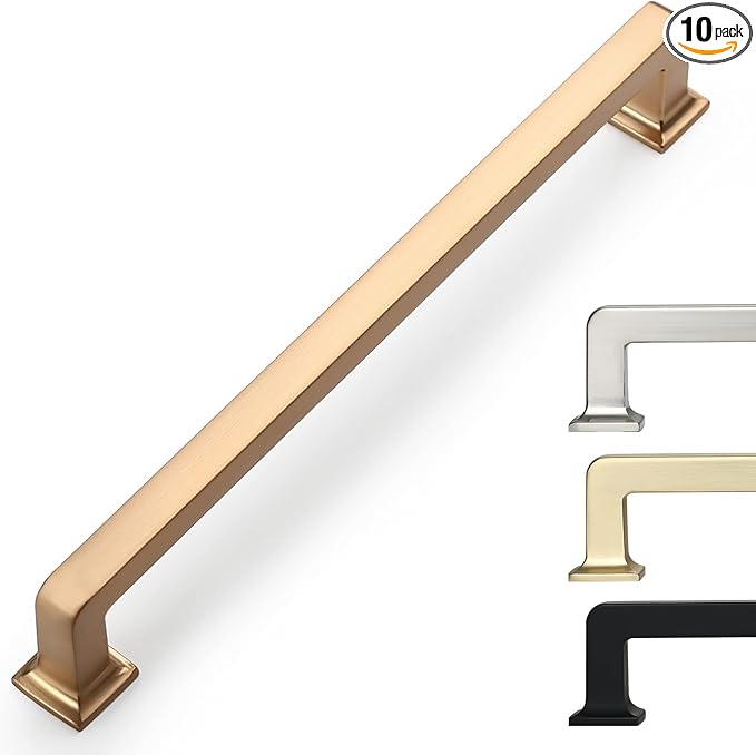 10 Pack 6.25 Inch Champagne Bronze Cabinet Pulls - Kitchen Handles & Drawer Pulls