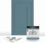 ALL-IN-ONE Paint, Durable cabinet and furniture paint. Built in primer and top coat, no sanding needed. Includes our 30 featured color card - Blissful (french blue), 8oz Sample
