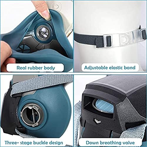 2 Set Respirator Masks with 6001 Filters, Reusable Half Face Paint Respirator Mask for Chemicals,Dust Respirators for Painting, Woodworking, Construction, Sanding, Spraying, DIY etc
