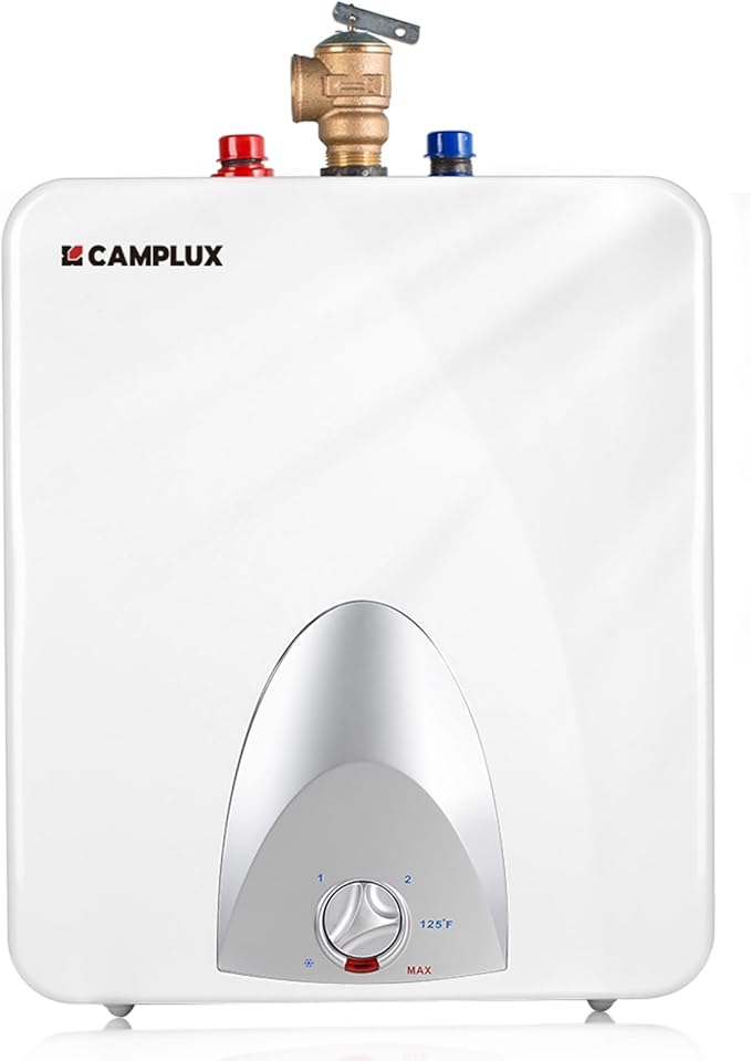 CAMPLUX Electric Hot Water Heater 6 Gallons, 120-Volt Corded 1440W Point of Use Mini-Tank Electric Water Heater, Wall or Floor Mounted, UL Listed ME60