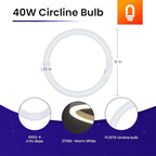 lumenivo FC16T9 40W Circline Fluorescent Bulb Replacement 16 Inches - T9 Bulb with 4-Pin Base (G10Q-4) – 2700K Warm White - 1 Pack
