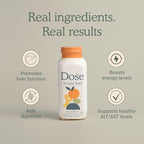 DOSE for Your Liver Cleanse Detox & Repair, Organic Milk Thistle Supplement with Turmeric, Dandelion, Ginger, and Orange, Promotes Optimal Liver Function,16oz Bottle, 6 Pack (6 Week Supply)