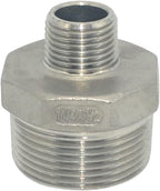 1-1/4" x 1/2" Male Threaded Reducing Nipple Fitting/Adapter,Stainless Steel SS304 NPT Pipe Hex Reducer
