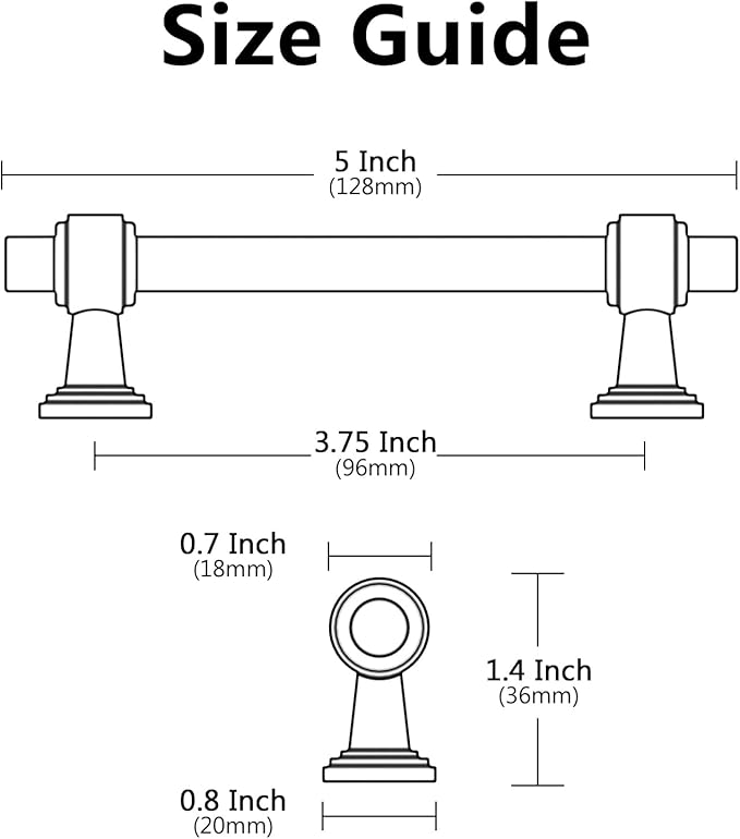 Alzassbg 10 Pack Matt Black Cabinet Pulls, 3-3/4 Inch(96mm) Hole Centers Cabinet Handles Kitchen Hardware Straight Bar for Cabinets and Drawer AL3505MB
