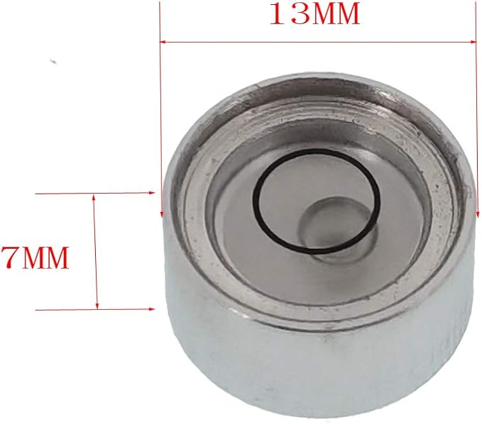 Mini Metal universal horizontal bubble water level balance bubble level round 13x7mm (silvery white）