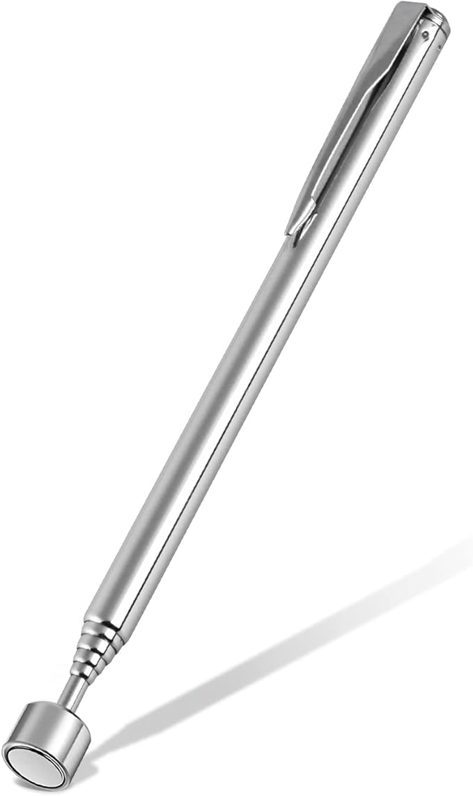 1 Piece 5LBs Telescoping Magnetic Pickup Tool, with Pen Clip Design, Magnet Stick Rod Extendable 5.7" to 24.4" for Men, Birthday, Father's Day, Christmas Gift