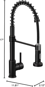 Oil Rubbed Bronze Single Handle Kitchen Faucet with Sprayer, Pull Down Faucet for Camper, RV, Farmhouse Sink
