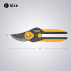 Bypass Pruning Shears 8.6", Heavy Duty Garden Clippers Handheld Cuts 1.38" Hardwood, Sharp SK5 Titanium Blades for Rust-Proof & Non-Stick, Ergonomic Garden Scissors for Plant Flower