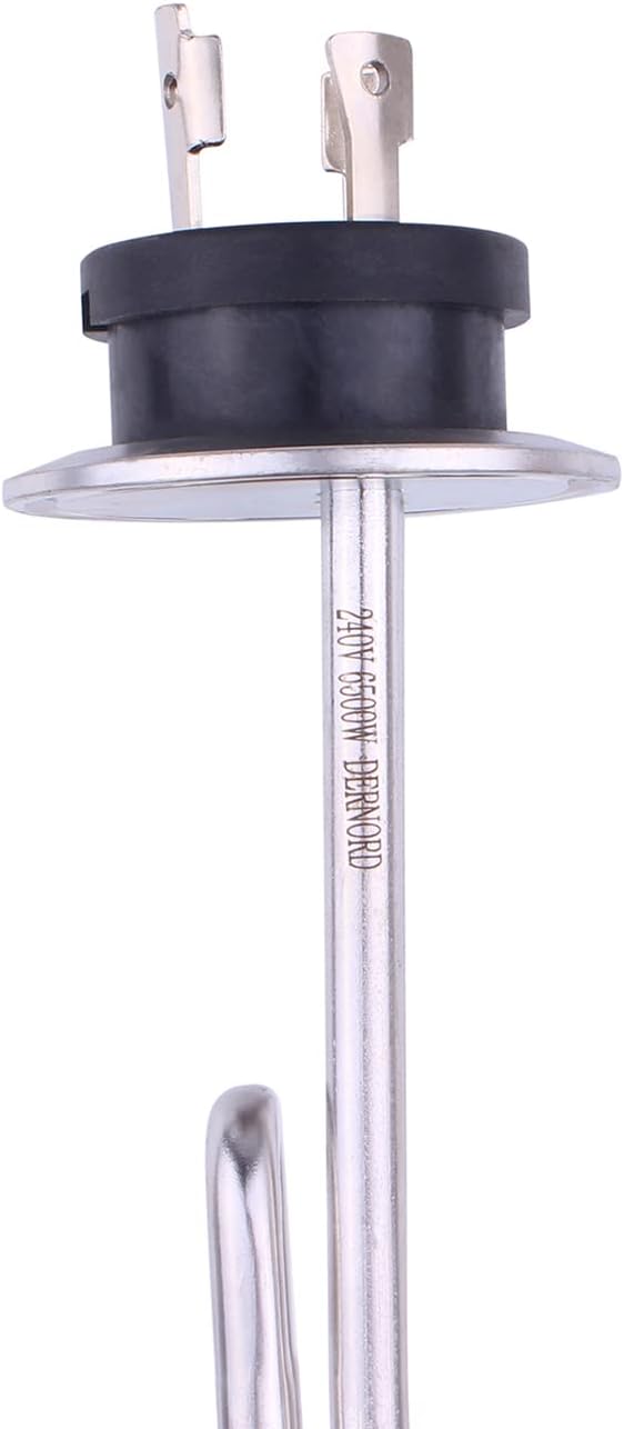 DERNORD 240V 6500W Ripple Tri-clamp Heating Element Stainless Steel Immersion Water Heater with 3-Wire Electrical Locking Plug (2 Inch Tri clamp)