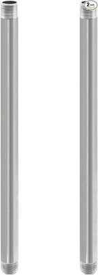 GeilSpace 3/4" x 18" Stainless Steel Pipe, 304 Pipe Nipple Fits Standard 3/4 Inch Threaded Pipes and Fittings, DIY Industrial Metal tube (2 PCS)