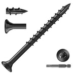 #10 x 2-1/2" Deck Screws (71Pcs) 1lb. Exterior Wood Screws. Carbon Steel, Black, Flat Head, Rust Resistant epoxy Coated, with T25 Star Bit