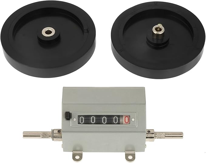 Length Counter with Rolling, Meter Counter Roller Measuring Wheel Metric Wheel 5 Digits Meter Counter 0 to 9999.9 Roller Type Counter for Length Measuring