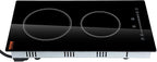 VEVOR Built in Electric Stove Top, 12 inch 2 Burners Ceramic Cooktop, Glass Radiant Cooktop with Sensor Touch Control, Timer & Child Lock Included, 9 Power Levels for Simmer Steam Slow Cook Fry,110V