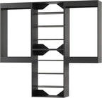 Modular Closet System, 72" Wide Closet Organizer System with Hanging and Towers, Wood Tower Closet Storage for Walk In Closets, Wall Mounted Wardrobe Organizer Kit System, Bedroom, Black