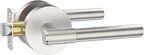 Asidrama 1 Pack Passage Brushed Nickel Door Handles, Door Lever with Door Knobs Indoor for Bedroom or Bathroom, Heavy Duty Door Handles Interior with Locks for Left Right Sided Doors