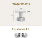 Mega Handles SUANA Dummy Door Knob for Hallway, Closet and Bathroom, Reversible Heavy Duty Design Door Knobs, Fits All Standard Door Sizes, Screws Included - Polished Chrome (2 Pack)