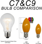 25 Pack C9 Multicolor LED Replacement Christmas Light Bulbs, E17 Base Led Bulb Outdoor Christmas Lights, Waterproof Commercial Grade Holiday Decoration Replacement Bulbs (Five Colors)