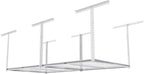 The Atlas 4 x 8 ft Adjustable Height Overhead Garage Storage Rack 900 lbs Heavy Duty Capacity White