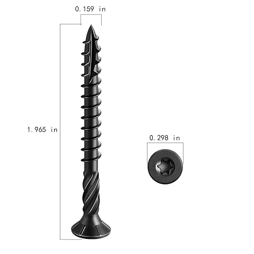 #8 * 2" Black Deck Screws, (311pcs) 2 lbs.Exterior Wood Screws, Rust Resistant epoxy Coated, Bronze, T20 Star Bit