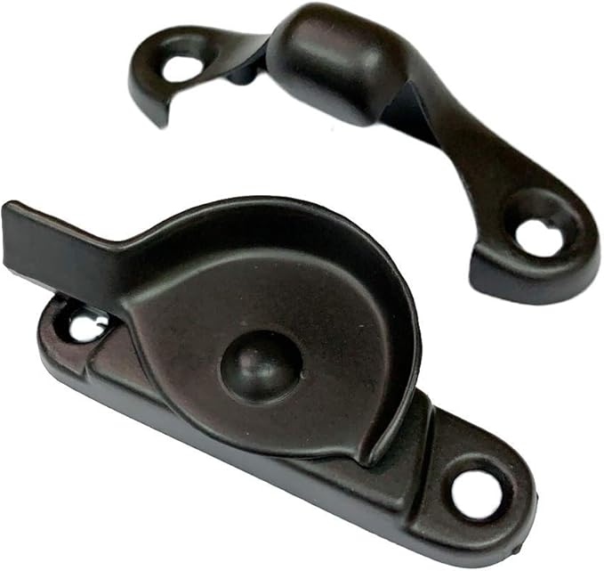 QCAA Zinc Die Cast Window Sash Lock, 2-7/16", Oil Rubbed Bronze, Made in Taiwan, 2 Pack