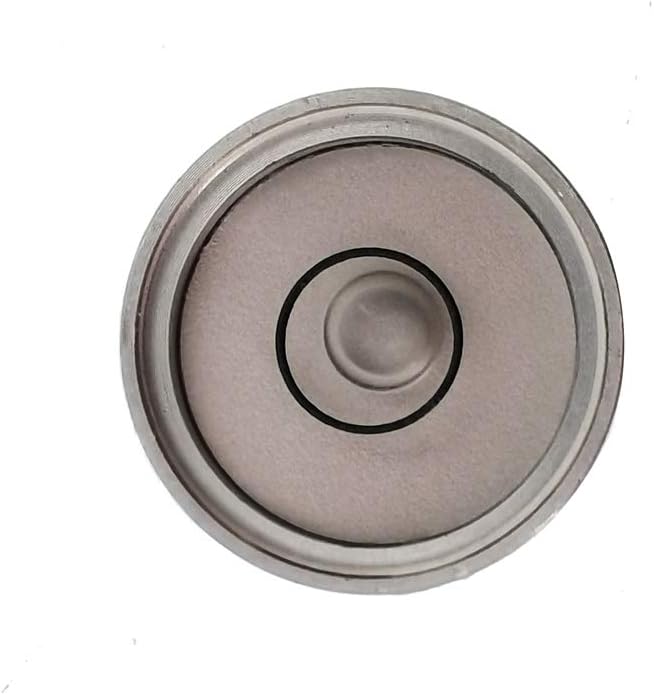 Mini Metal universal horizontal bubble water level balance bubble level round 20x10mm (silvery white）