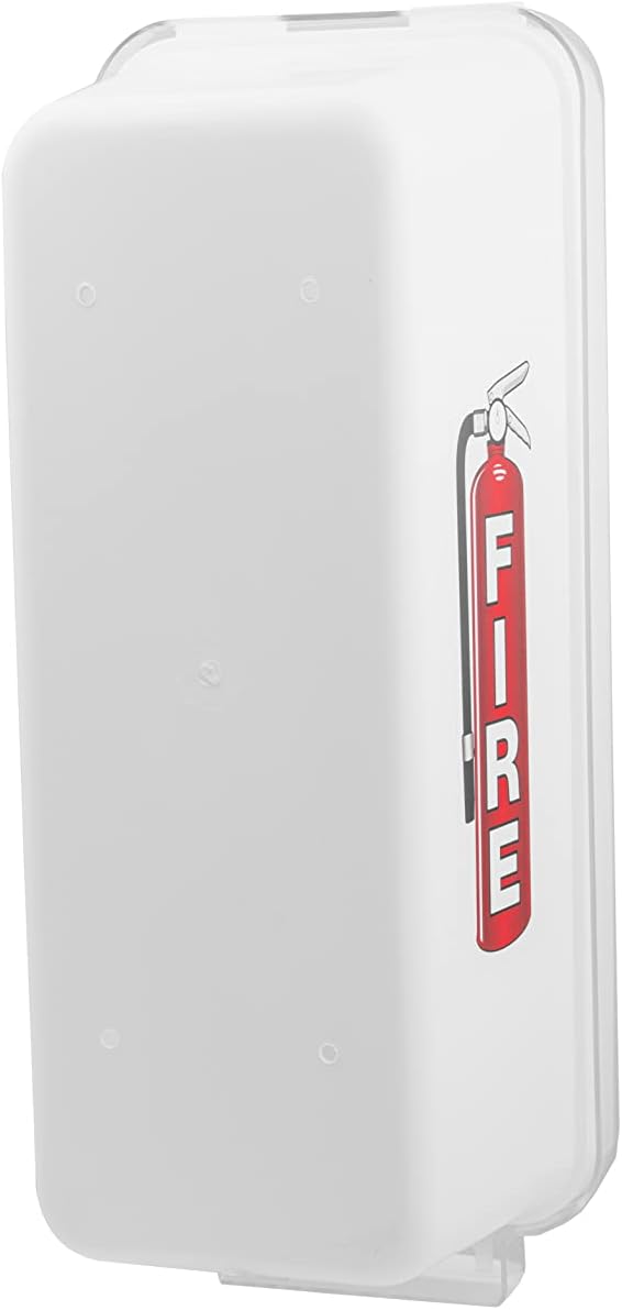 Fire Extinguisher Cabinet Fire Extinguisher Box Outdoor Fire Cabinet Mounted Fire Extinguisher Cabinet Fire Extinguisher Cover (White with Clear Pull-Cover, Rx350, Plastic, 10 Pounds, 2, AKA1)