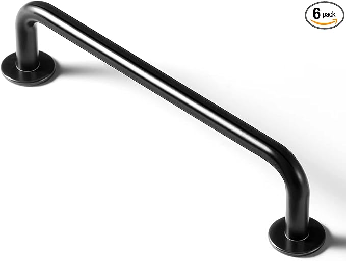 Goo-Ki 6 Pack Matte Black Cabinet Handles, 5.04 Inch(128mm) c-c Solid Drawer Pulls Bar Pull Modern Kitchen Hardware for Dresser Wardrobe Cupboard Bathroom, 9338MB-128