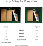 post & porch Malone Mailbox | Post Mounted Mailbox | Black/White/Gray/Brown/Red/Blue/Green, Regular or Large, Weatherproof Mail Box for Outside, Customizable (Green, Large)