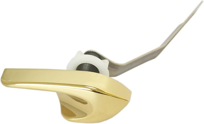 Side Mount Toilet Handle Fit for Kohler 87115-VF, Gold Toilet Flush Handle Replacement Kit Toilet Lever Compatible with Kohler Tank, Polished Gold
