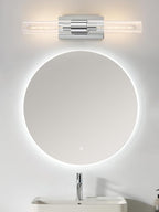 Chrome Tube Wall Sconces with Clear Glass, 24'' Modern Bathroom Vanity Light Fixtures for Bathroom Living Room Bedroom Hallway Fireplace Staircase(Bulb Included).